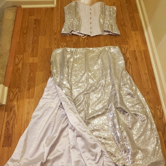 Steel bone corset and skirt Prom wedding formal - Picture 3 of 8